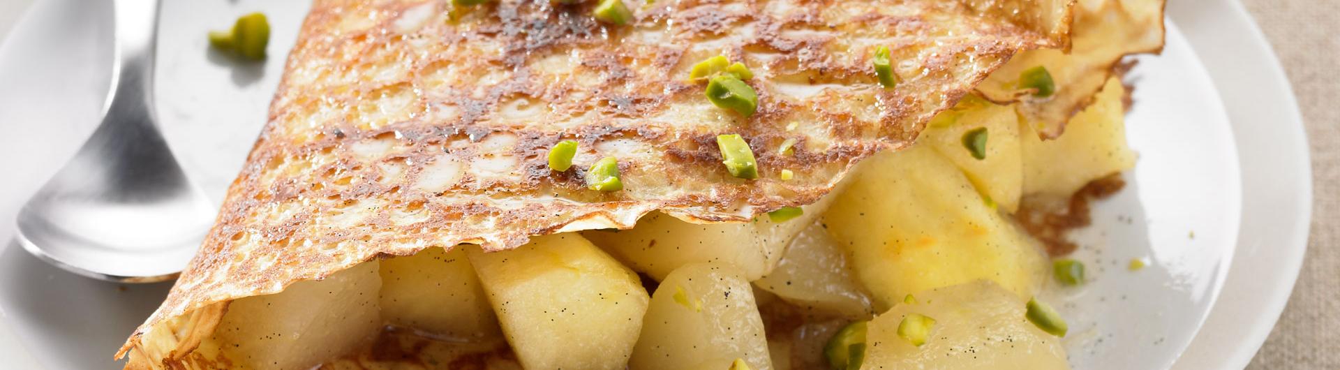 Crêpes et compotée de Pommes / Poires / Gingembre